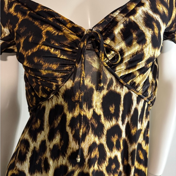 Just Cavalli Animal Print Dress in Black and Gold - Picture 3 of 11